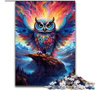 1000 Piece Jigsaw Puzzles for Adults Colorful Painting Owl Made of Wood, Perfect DIY Art Decor Or Birthday Gift 50x75cm for Birthdays, Holidays, And Special Occasions