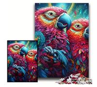 1000 Piece Jigsaw Puzzles for Adults Colorful Parrot Wooden Puzzles Size 50x75cm for Family And Friends, Suitable for Ages 14+
