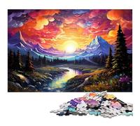1000 Piece Jigsaw Puzzles for Adults Colorful Psychedelia in Banff National Park Jigsaw for Gifts Family Game Stress Reliever Difficult Challenge Puzzle 1000pcs(38x26cm)