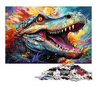 1000 Piece Jigsaw Puzzles For Adults Colorful Psychedelia of Ancient Crocodile Monsters Puzzles for Adults & Kids Paper Jigsaw Great Gift 1000 PCS(38x26cm)