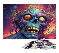 1000 Piece Jigsaw Puzzles for Adults Colorful Psychedelia of Gangster Zombies cardboard Jigsaw Puzzles for Adults for Teenagers, Family Game Night, Brain-Challenging Gift Idea 26X38CM/10.23x14.96inch