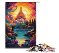 1000 Piece Jigsaw Puzzles for Adults Colorful Psychedelia of Taj Mahal in India Puzzle Hands-on Game 1000 PCS(38x26cm)