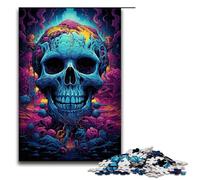 1000 Piece Jigsaw Puzzles for Adults Colorful Psychedelic Night Skull Puzzle Hands-on Game 1000 PCS(75x50cm)