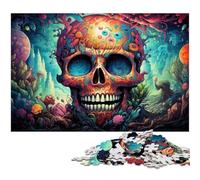 1000 Piece Jigsaw Puzzles For Adults Colorful Psychedelic Skull Puzzles for Adults & Kids Paper Jigsaw Great Gift 1000 PCS(38x26cm)