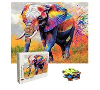 1000 Piece Jigsaw Puzzles for Adults Colorful - Wooden Puzzles for Adults - Elephant Puzzle 29.5 X 19.7 Inch - Jigsaw Games for Adult - Extra Fun Challenges - Creativity Gifts for Men and Women 8p-9