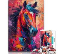 1000 Piece Jigsaw Puzzles for Adults Colourful Art Horse 1000 Pieces for Teenagers,family Fun Games Is Ideal As A Gift for The Whole Family (size 38x26cm)