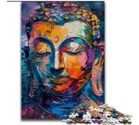 1000 Piece Jigsaw Puzzles for Adults Colourful Buddha Graffiti Wooden Puzzles Perfect for Family Fun, Party Games, Birthday Party Favors size 50x75cm