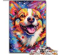 1000 Piece Jigsaw Puzzles for Adults Colourful Corgi Animals Jigsaw Interactive Family Game, Ideal, Family Activity Game (size : 50x75cm)