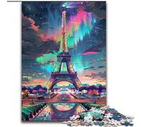 1000 Piece Jigsaw Puzzles for Adults Colourful Eiffel Tower Puzzle Made of Wood,with Family Interactive Game, for Ages 14+ 1000pcs(50x75cm)