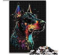 1000 Piece Jigsaw Puzzles for Adults Colourful German Shepherd Adult Jigsaw Puzzles 1000 Pieces Perfect for Family Fun on Birthdays, Christmas (Szie 26x38cm)