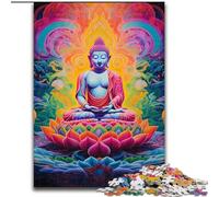 1000 Piece Jigsaw Puzzles for Adults Colourful Graffiti Buddha Wooden Puzzles Perfect for Family Fun, Party Games, Birthday Party Favors size 50x75cm