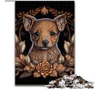 1000 Piece Jigsaw Puzzles for Adults Colourful Metal Chihuahua Wooden Puzzles Perfect for Family Fun, Party Games, Birthday Party Favors size 50x75cm