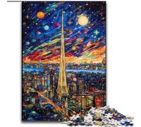1000 Piece Jigsaw Puzzles for Adults Colourful Tokyo Made of Wood, with Family Interactive Game, for Ages 14+ 50x75cm for Family Interactive Game