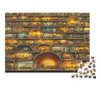 1000 Piece Jigsaw Puzzles for Adults Community Housing Building within A Human Beehive | Cross-section Jigsaw Puzzle for Adults Fantasy & Mythology Family Decoration Wood Puzzle Challenging Therapeuti