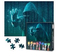 1000 Piece Jigsaw Puzzles for Adults Cool Modern Art of Dark Web Security Hacker Network Technology Cyberpunk Style Wall Decor for Home Office 27.5x19.7 Inch