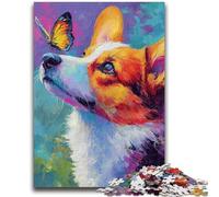 1000 Piece Jigsaw Puzzles for Adults Corgi And Butterfly Teenager Jigsaw,Birthday Present, Gifts, Wall Art for Age 14 Years Up (38x26cm)