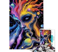 1000 Piece Jigsaw Puzzles for Adults Cosmic Being with Colorful Flowing Energy Puzzles for Adults Anti-Stress Toys Staycation Kill Time for Is Ideal As A Gifts (Size 38x52cm)