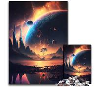 1000 Piece Jigsaw Puzzles for Adults Cosmic Lake ReflectionsPaper Puzzles RelaxChallenge Colorful Home Decor Art for Friends 1000 PCS(38x26cm)