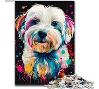 1000 Piece Jigsaw Puzzles for Adults Coton De Tulear Dog Art Impossible Jigsaw Puzzles for Adults size 50x75cm Ideal DIY Decor & Brain Teaser Gift