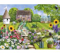 1000 Piece Jigsaw Puzzles For Adults - Cottage Garden Path - British Artist | Made in the UK | Recycled Puzzleboard | 66cm X 50cm, Jigsaw Puzzles For Adults
