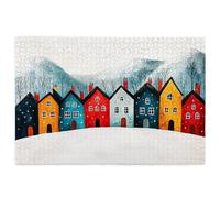 1000 Piece Jigsaw Puzzles for Adults, Cottage Puzzles for Adults, Gift for Women, Christmas, Family Wooden Puzzle Educational Games, Challenging Adult Jigsaws, Box Packaging, Abstract Pattern C-55