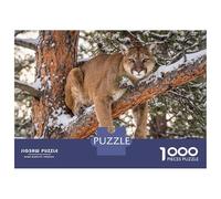 1000 Piece Jigsaw Puzzles for Adults Cougar in A Snowy Tree Puzzles for Adults Relaxing Games A Work of Art Difficult And Challenge 52x38cm/1000pcs