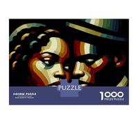 1000 Piece Jigsaw Puzzles for Adults Couple Portrait in Geometric Style Adult Jigsaw Hands-on Game Analysis And Logic Parent-child Interaction 52x38cm/1000pcs