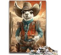 1000 Piece Jigsaw Puzzles for Adults Cowboy Alpaca Educational Games Home Decoration Educational Game for Birthday, Chrismas 50x75cm