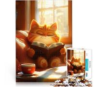 1000 Piece Jigsaw Puzzles for Adults Cozy Cat Reading Alone DIY-Spielzeug eignet sich ideal als Geschenk für die ganze Familie52x38cm