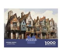 1000 Piece Jigsaw Puzzles for Adults Cozy Medieval Village Street Scene Adult Jigsaw Puzzle Toy Wall Decor Wall Decoration Unique Gifts for Birthday And Christmas 52x38cm/1000pcs