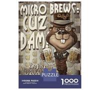 1000 Piece Jigsaw Puzzles for Adults Craft Beer Beaver Jigsaws for Adults Brain Teaser Game Stress Reliever for Is Ideal As A Gift 70x50cm/1000pcs