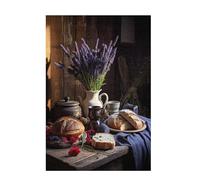 1000 Piece Jigsaw Puzzles for Adults, Creative Impossible Puzzles Games for Adults Beginners, Large Wooden Jigsaw with Poster and Storage Box, Home Decor, Theme: Kitchen & Lavender 75x50cm D-1570