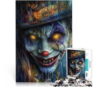 1000 Piece Jigsaw Puzzles for Adults Creepy Clown Portrait Made of cardboard for and from 14 years and over Play Toys As a gift for the whole family and friends。size：38x52cm