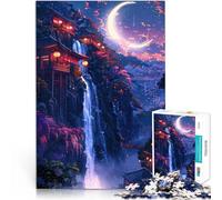 1000 Piece Jigsaw Puzzles for Adults Crescent Moon Nightscape Familienaktivität mit passendem Poster und Quizblatt75x50cm