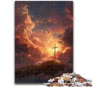 1000 Piece Jigsaw Puzzles for Adults Cross at Sunset Difficult Hard Gifts for Friends And Family Suitable for And 14 50x75cm