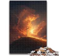 1000 Piece Jigsaw Puzzles for Adults Cross at Sunset Help The Brain Exercise Addictive Toys to Cultivate Patience A Work of Art 50x75cm