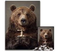 1000 Piece Jigsaw Puzzles for Adults Cross Brown Bear Wooden Puzzles for Adults Educational Game Challenge Toy for Adult Teenagers 50X75CM