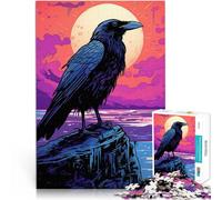 1000 Piece Jigsaw Puzzles for Adults Crow on a Cliff Made of wood，Suitable for ages 14 and up Stress Reliever Difficult Challenge As a gift for the whole family and friends。size：50x75cm