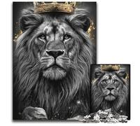1000 Piece Jigsaw Puzzles for Adults Crown Lion Wooden Puzzles Games Toys Gift, Enhance Love between Couples for Age 14+ 50X75CM
