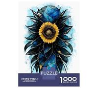 1000 Piece Jigsaw Puzzles for Adults Crystal Sunflower Painting Jigsaws for Adults Brain Teaser Game Stress Reliever for Is Ideal As A Gift 38x26cm/1000pcs