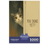1000 Piece Jigsaw Puzzles for Adults Curious Cat Peeking Bathroom Adult Puzzles Family Game Presents for Women Birthday And Unique Gifts 52x38cm/1000pcs