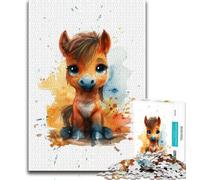 1000 Piece Jigsaw Puzzles for Adults Cute Baby Pony Teenager Jigsaw,Family Entertainment Toys with Matching Poster And Trivia Sheet (size 75x50cm)