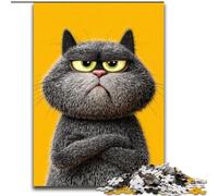 1000 Piece Jigsaw Puzzles for Adults Cute Black Cat Jigsaw Puzzle Made of cardboard High-Difficulty Brain Teaser for Teenagers size 38x26CM