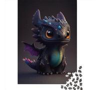 1000 Piece Jigsaw Puzzles for Adults Cute Black Dragon Jigsaw Puzzle Adult Paper Puzzles Family Entertainment Toys 1000pcs (38x26cm)