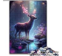 1000 Piece Jigsaw Puzzles for Adults Cute Deer Flower Made of Wood, Perfect DIY Art Decor Or Birthday Gift 50x75cm for Birthdays, Holidays, And Special Occasions