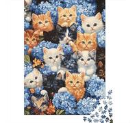 1000 Piece Jigsaw Puzzles for Adults Cute Kitten Wooden Jigsaw Puzzle Family Entertainment Toys 1000pcs (75x50cm)