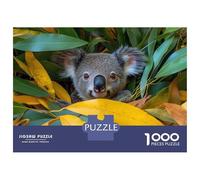 1000 Piece Jigsaw Puzzles for Adults Cute Koala Peeking Through Eucalyptus Leaves Adult Puzzles Family Game Presents for Women Birthday And Unique Gifts 70x50cm/1000pcs
