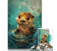 1000 Piece Jigsaw Puzzles for Adults Cute Little Yellow Otter Puzzles,Game Toys Every Piece Is Unique - Challenging Family Fun Game (size 38x26cm)