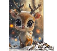1000 Piece Jigsaw Puzzles for Adults 'Cute Reindeer Creative Rectangular Wood Puzzle 1000pcs (75x50cm)