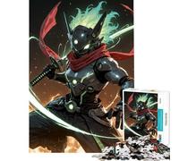 1000 Piece Jigsaw Puzzles for Adults Cyberpunk Ninja Warrior with Sword for Educational Game Challenging Game Toys Gifts Birthday for The Whole Family (Size 50x75cm)